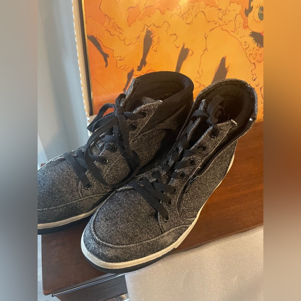 US Polo Assn Women's Mila4 Shoes High Top Sneakers Size 8.5 Grey Denim VEUC